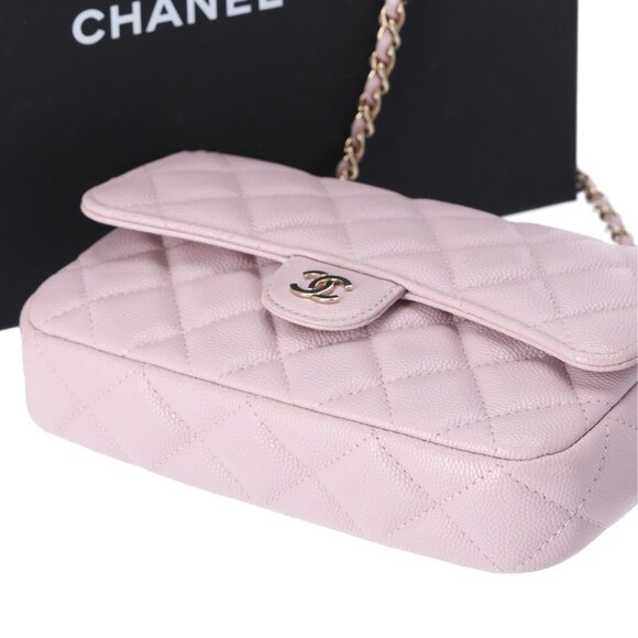 CHANEL Classic Flap Phone Holder on Chain WOC Crossbody Pink Caviar - Picture 6 of 10